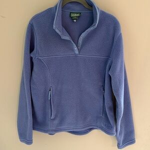 L.L. bean lavender light purple snap fleece women’s size medium